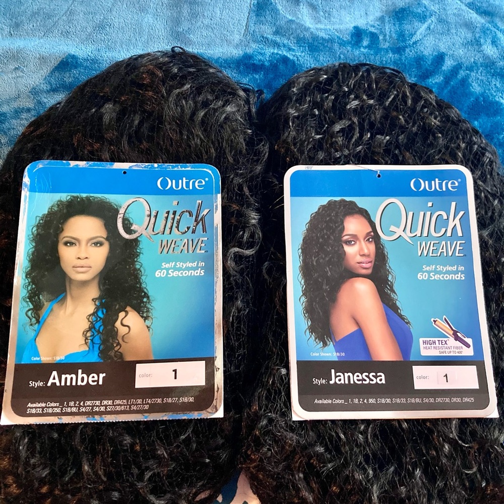 Outre Quick Weave Bundle. Amber and Janessa. Color 1 (Jet Black).